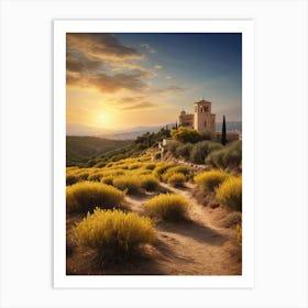 Sunset At The Monastery Art Print