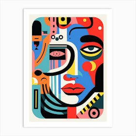 Steam Punk Face Illustration Colourful Art Print