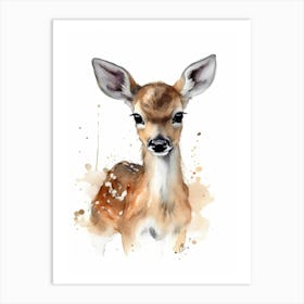 Fawn Watercolour Nursery 6 Art Print