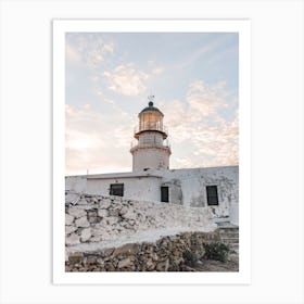 Mykonos Lighthouse Portrait Photography Art Print