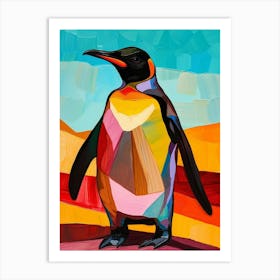 King Penguin Phillip Island The Penguin Parade Colour Block Painting 3 Art Print