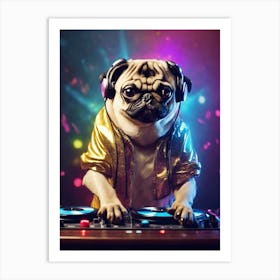 Disco Pug 1 Art Print