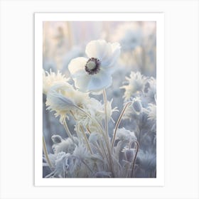 Frosty Botanical Anemone 2 Art Print