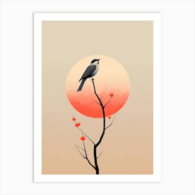 Bird Perched On A Tree Art Print