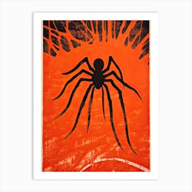 Spider, Woodblock Animal  Drawing 4 Art Print