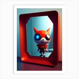 Cat In A Mirror Art Print