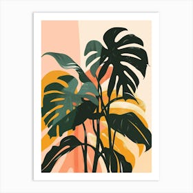 Monstera Plant Minimalist Illustration 5 Art Print