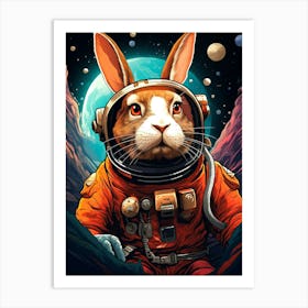 Rabbit In Space 2 Art Print