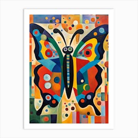 Colourful Abstract Butterfly v2 Art Print
