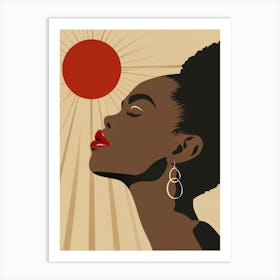 African Woman With Sun 1 Art Print