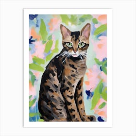 A Bengal Cat Painting, Impressionist Painting 2 Art Print