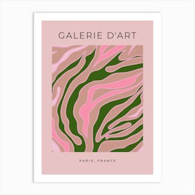 Abstract Lines Blush Pink And Green Art Print