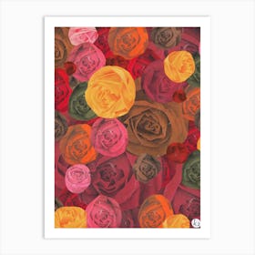 Warm Roses Vintage Collage Art Print