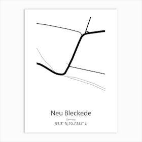 Neu Bleckede,Germany Minimalist Map Art Print