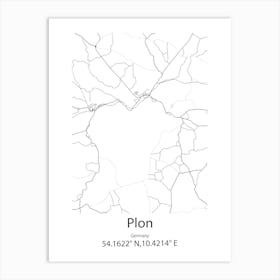 Plon,Germany Minimalist Map Art Print