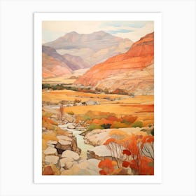 Autumn National Park Painting Huascarn National Park Peru 2 Art Print