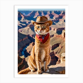 Kitty Landmarks Selfies from the Purrfect Tourist Grand Canyon Cat Art Print