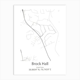 Brock Hall, United States Minimalist Map Art Print