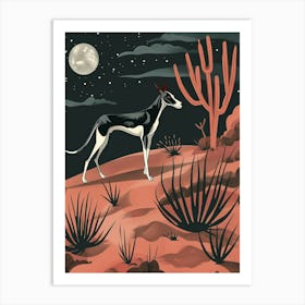 Dog In The Desert Art Print