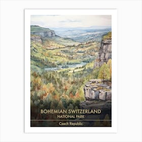 Bohemian Switzerland National Park Czech Republic Watercolour 3 Art Print