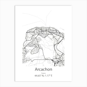 Arcachon,France Minimalist Map Art Print