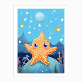 Star Sucker Pygmy Octopus Kids Illustration 4 Art Print