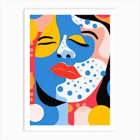 Block Colour Face Illustration 2 Art Print