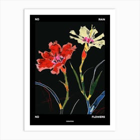 No Rain No Flowers Poster Carnation Dianthus 4 Art Print