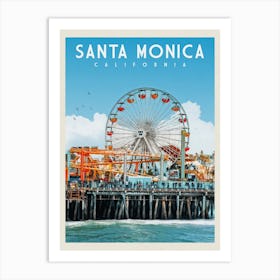 Santa Monica California Travel Poster Art Print