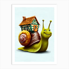 Snail With House Art Print