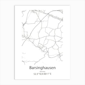 Barsinghausen,Germany Minimalist Map Art Print