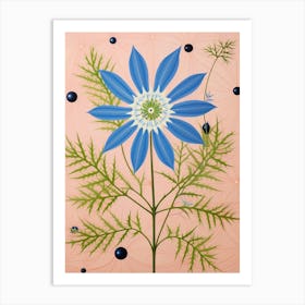 Love In A Mist Nigella 3 Hilma Af Klint Inspired Pastel Flower Painting Art Print