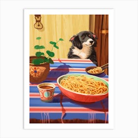 Dog And Pasta 3 Art Print