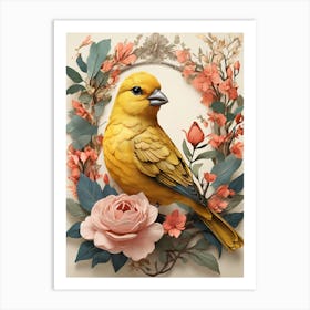 Bird On A Wreath Art Print