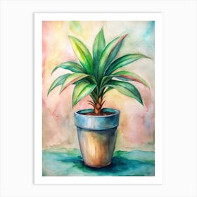 Potted Plant Watercolor Painting 3 Art Print