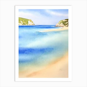 Durdle Door Beach 3, Dorset Watercolour Art Print