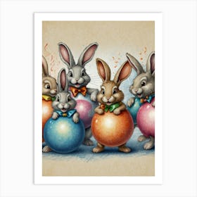 Easter Bunnies Art Print