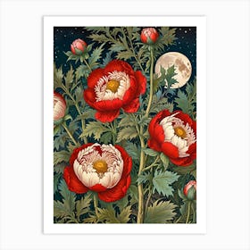 William Morris Peonies At Night Art Print