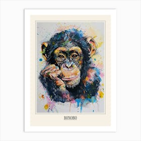 Bonobo Colourful Watercolour 1 Poster Art Print