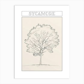 Sycamore Tree Minimalistic Drawing 3 Poster Art Print