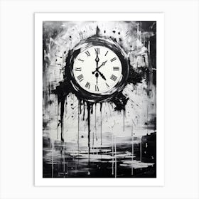 Time Abstract Black And White 3 Art Print