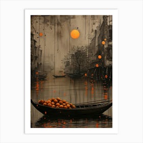 Oranges In A Boat Art Print