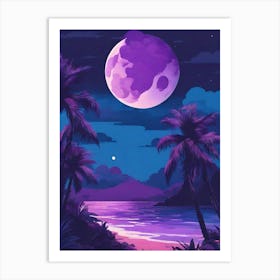 Full Moon At Night 1 Art Print