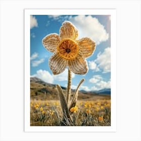 Daffodil Knitted In Crochet 2 Art Print