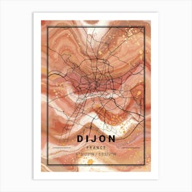 Dijon Map Art Print