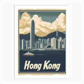 Aihrgdesign A Vintage Travel Poster Of Hong Kong Featuring Th Be45ff8f 9551 4da2 A281 3a6680bc26ea 0 Art Print