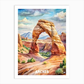 Arches National Park Watercolor Painting Art Print