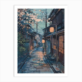 Osaka Japan 5 Retro Illustration Art Print
