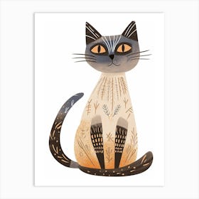 Balinese Cat Clipart Illustration 3 Art Print