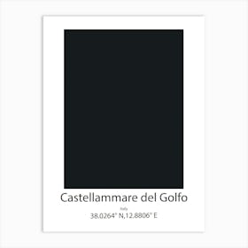 Castellammare Del Golfo,Italy Minimalist Map Art Print